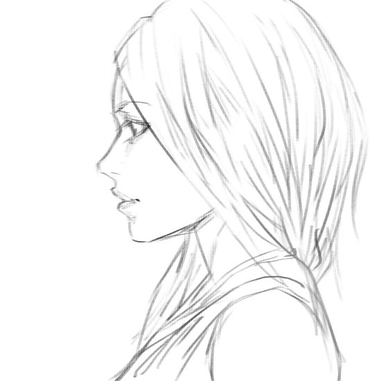 Girl side view-sketch by BunSyo on DeviantArt