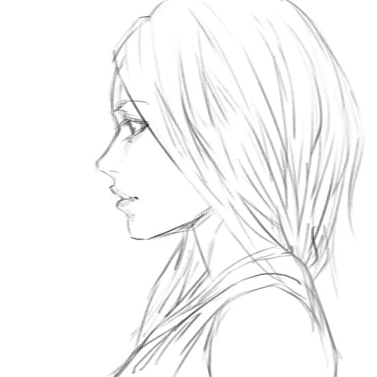 Girl side view-sketch by BunSyo on DeviantArt Girl side view-sketch by BunSyo on DeviantArt