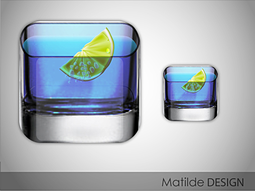 blue angel cocktail icon