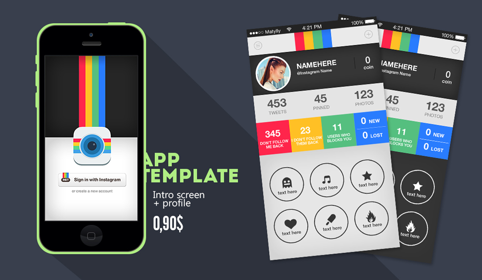 Instagram app template