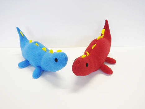 Fleece Dino Plushies on Etsy