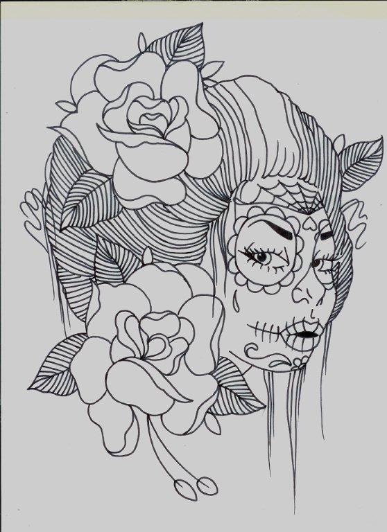 day of the dead girl sketch