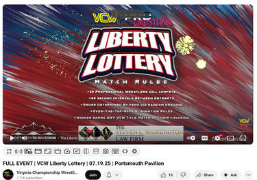 VCW LIBERTY LOTTERY FULL EVENT AVAILABLE TO WATCH!