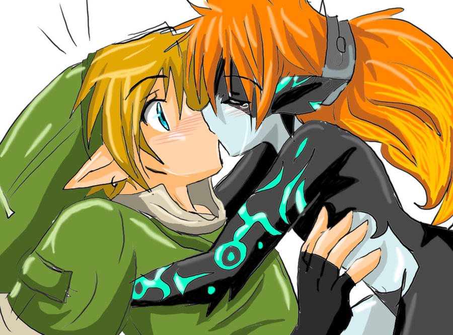 Link and Midna kiss