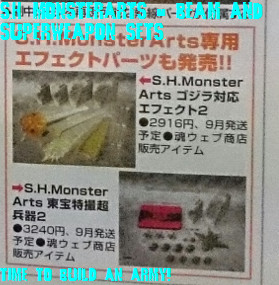 S.H Monsterarts - Beam and Superweapon sets.