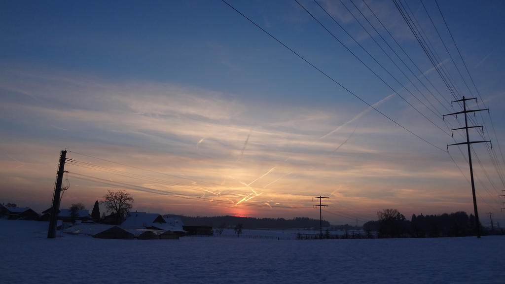 Wintry Sunset Afterglow