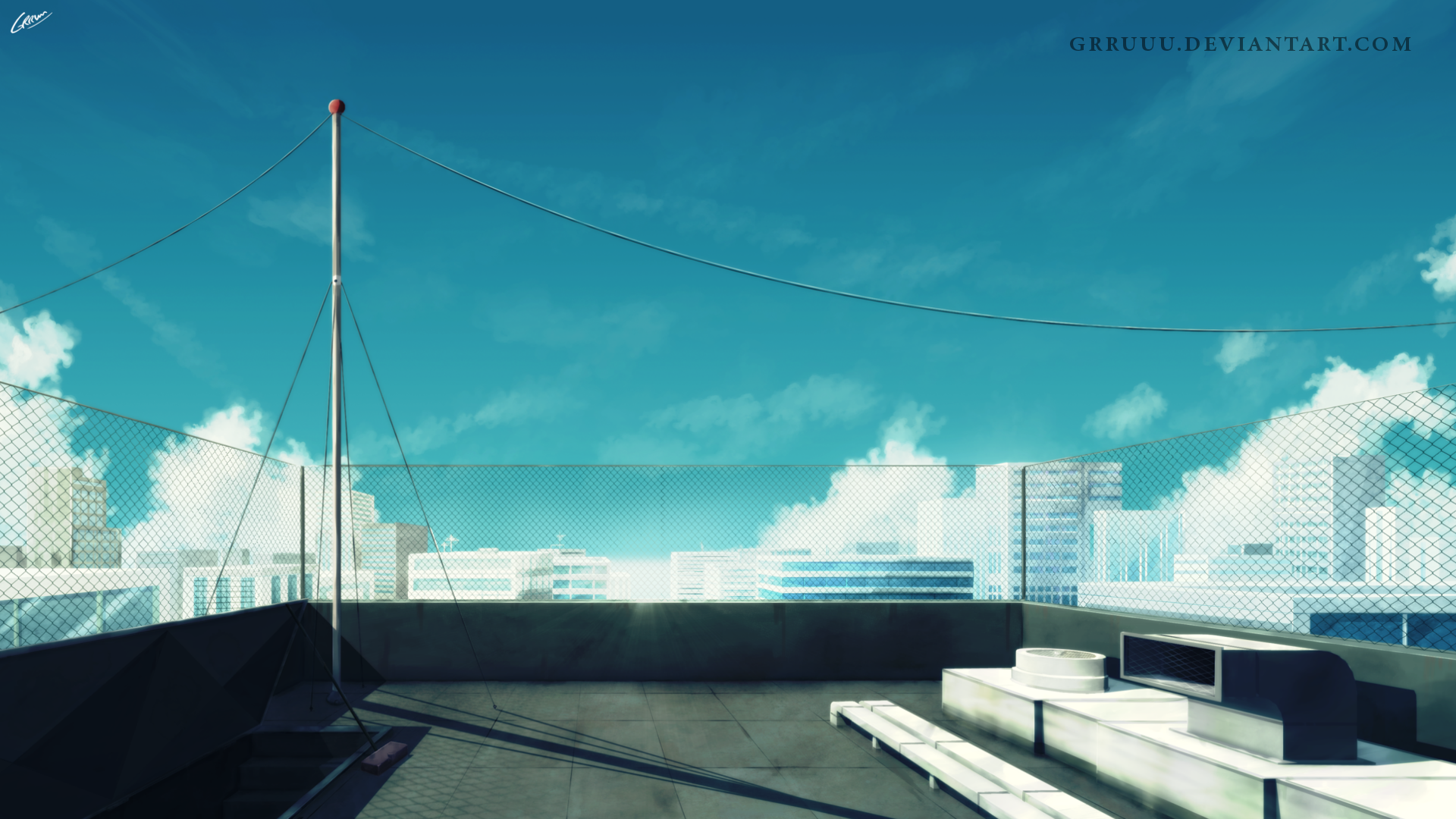 Anime Style Background - City by Grruuu on DeviantArt Anime Style Background - City by Grruuu on DeviantArt
