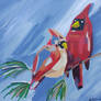 Cardinal Couple Painting