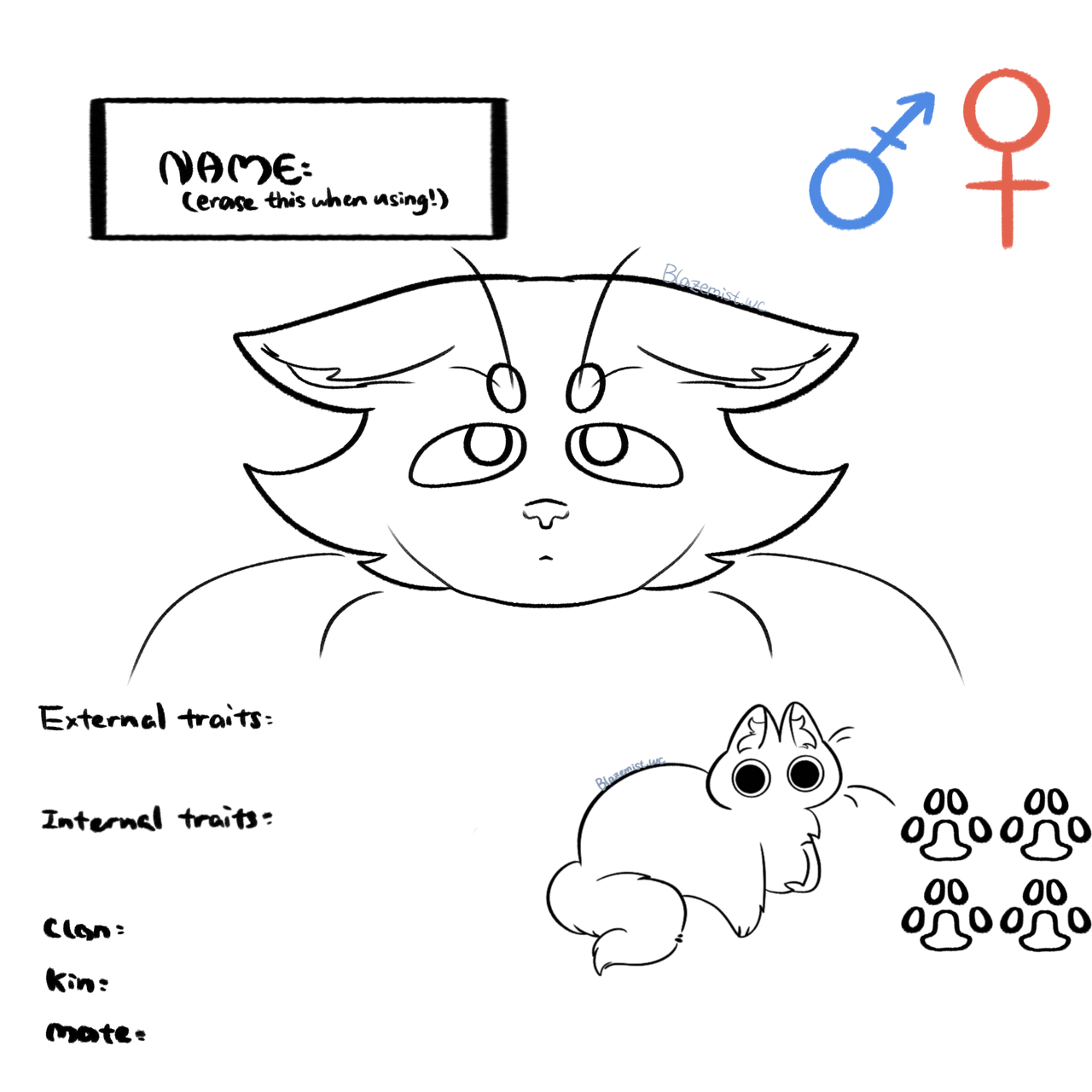 F2U Free Cat Reference Sheet Base!! by Blazemistwarriorcats on DeviantArt