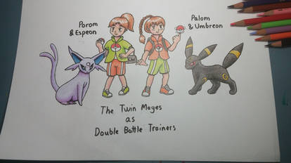 [Colored pencils] FFIV X POKEMON - Twin Mages