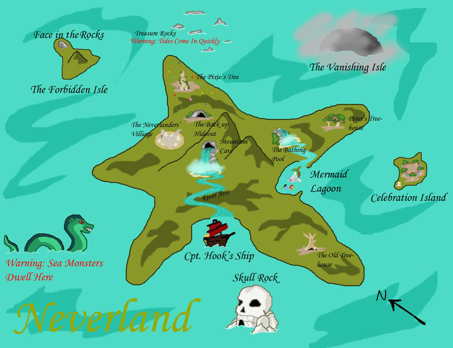 Map Of Neverland By Thinkpink9 On Deviantart Map Of Neverland By Thinkpink9 On Deviantart
