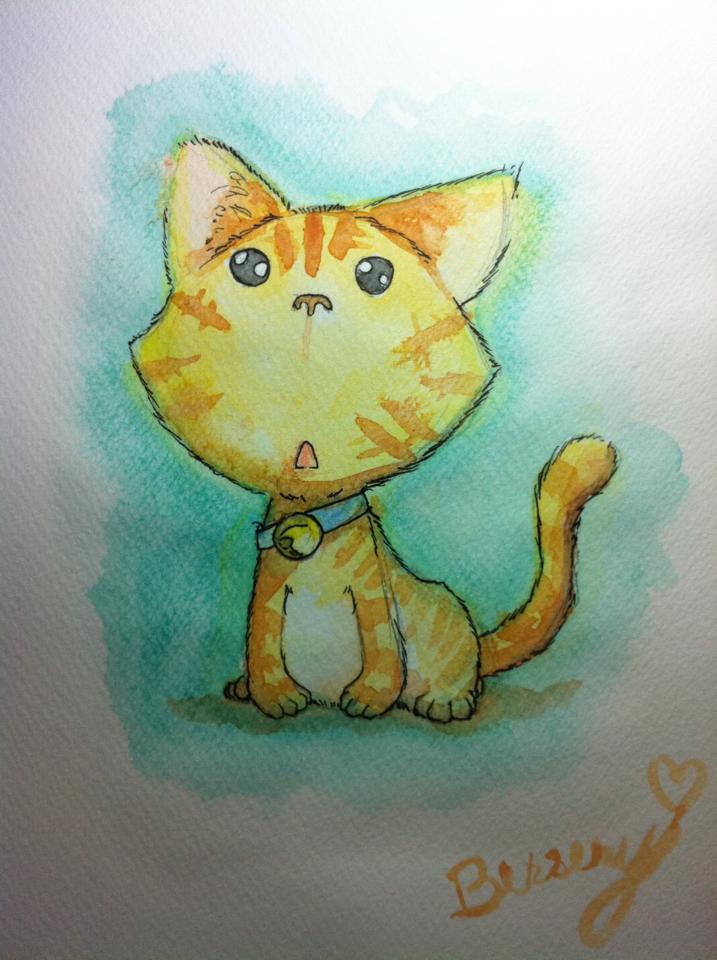 pic Easy Cat Painting Images watercolor easy cat painting by bersery