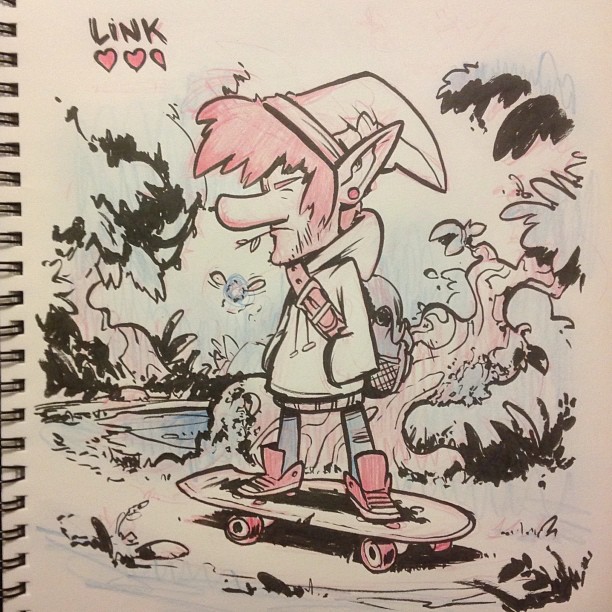 Inktober day 14 - Skater Link