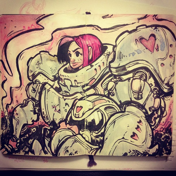 Inktober day 7 - Heart Attack