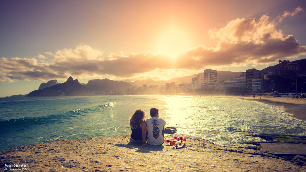 Lovers at Sunset in Rio by IsacGoulart