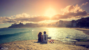 Lovers at Sunset in Rio