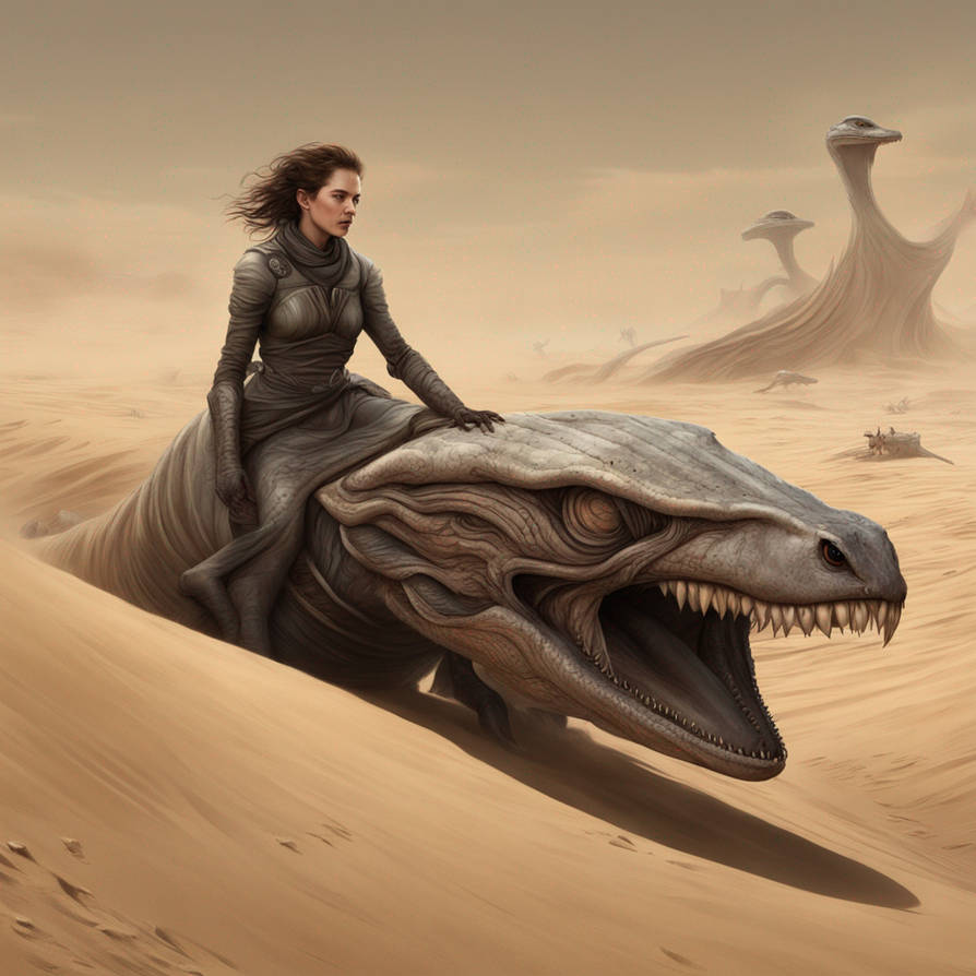 Female Riding The Sandworm From Dune fantasy by RachsArtvo on DeviantArt