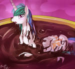 Celestia taking a chocolate bath... Exquisite!
