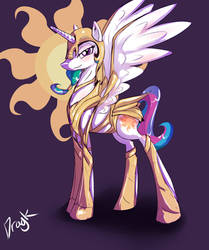 Celestia wearing a sexy armor