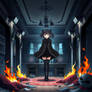 The girl in the flames