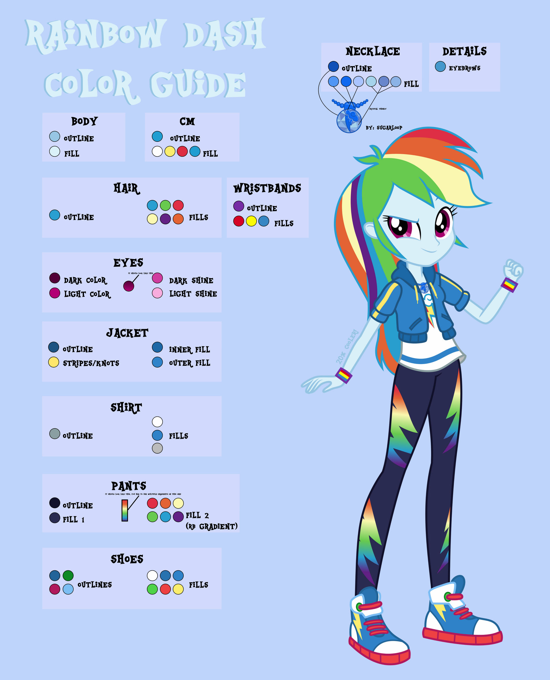 Mlp Color Guide Tw MLP: EQG Color Guide - Rainbow Dash (DS) by Twilirity on DeviantArt