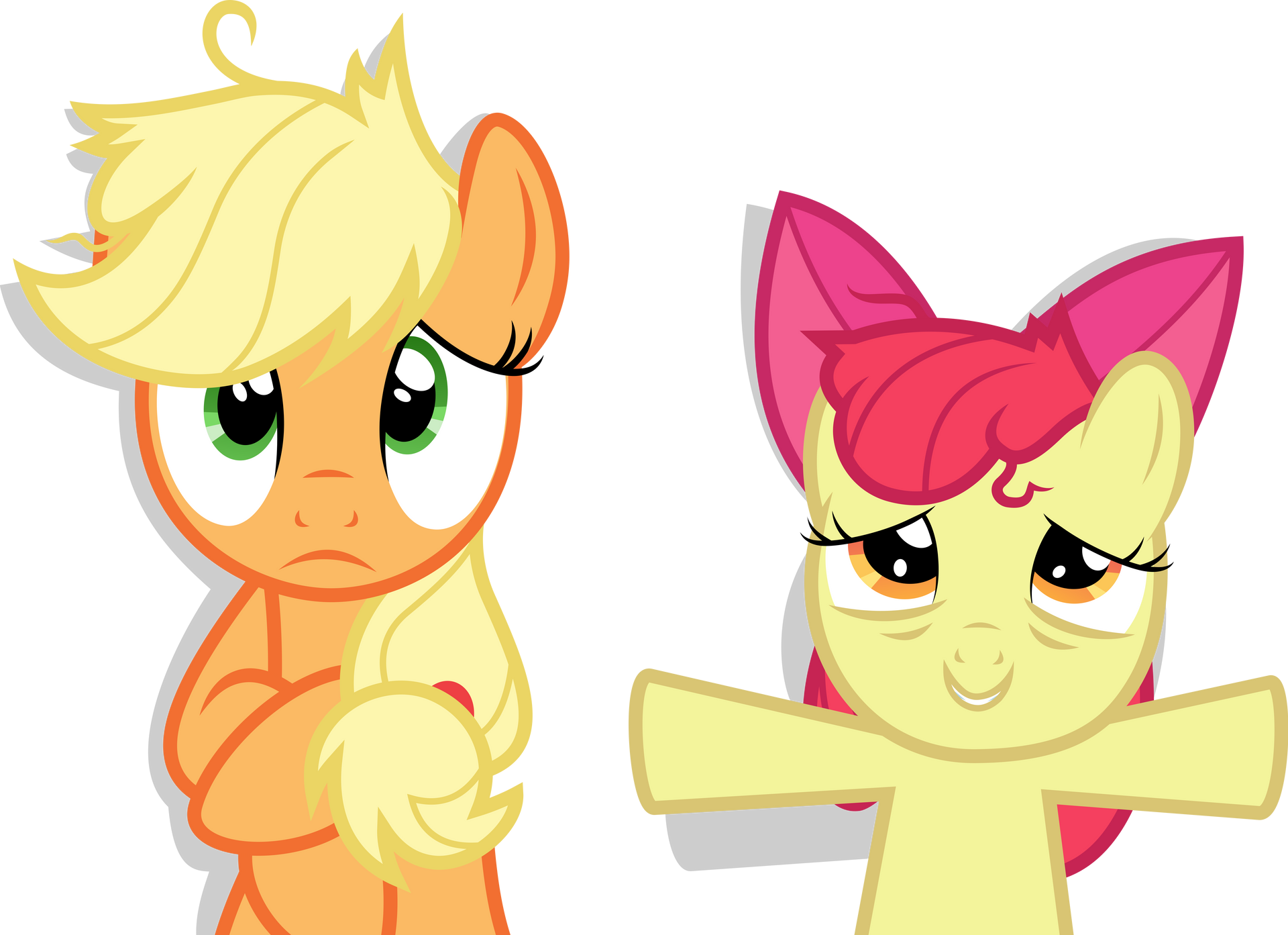 MLP FiM Vector Applejack, Apple Bloom (...) 1 by Twilirity on