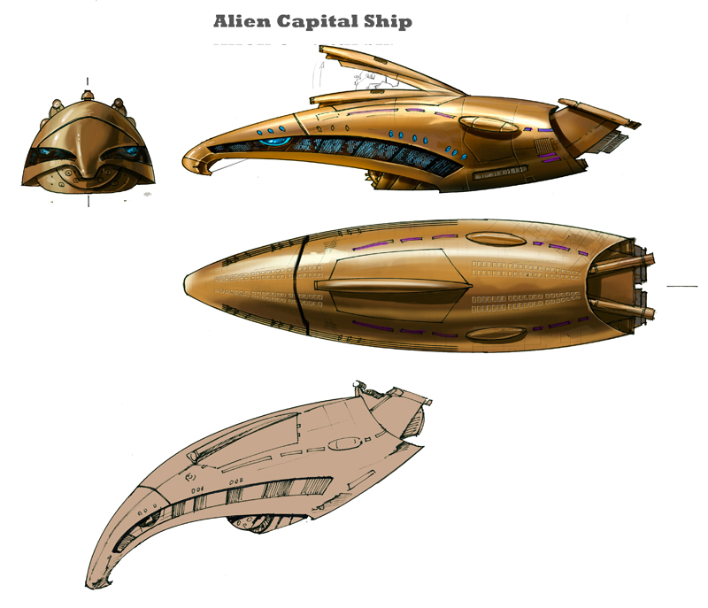 The Aurilia Alien Capital Ship Concept Art By