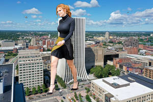 Giantess Bella Thorne terrorizes Rochester Ny