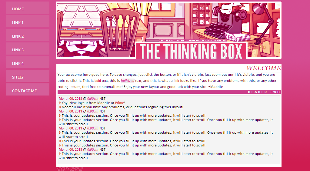 The thinking box custom layout