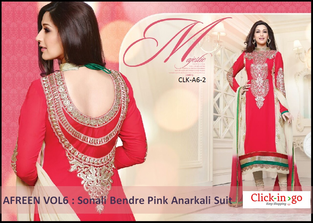 Afreen vol6 : Sonali Bendre Pink Anarkali Suit