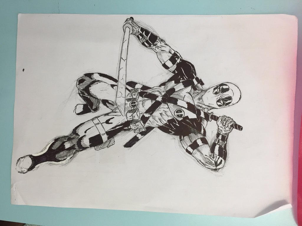 Deadpool Ink Drawing by Lauros79 on DeviantArt