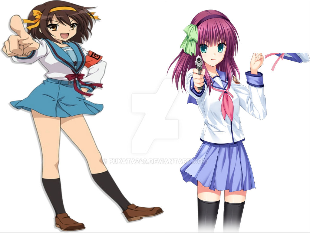 Haruhi Suzumiya vs Yuri Nakamura by fukata246 on DeviantArt