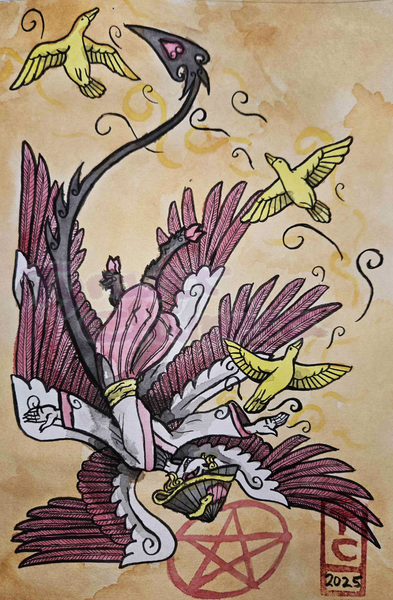 Bird Falling Deviantart Flying, Falling by TyrantChimera on DeviantArt