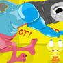 Pingu, Thomas the tank engine, Lisa Simpson meet
