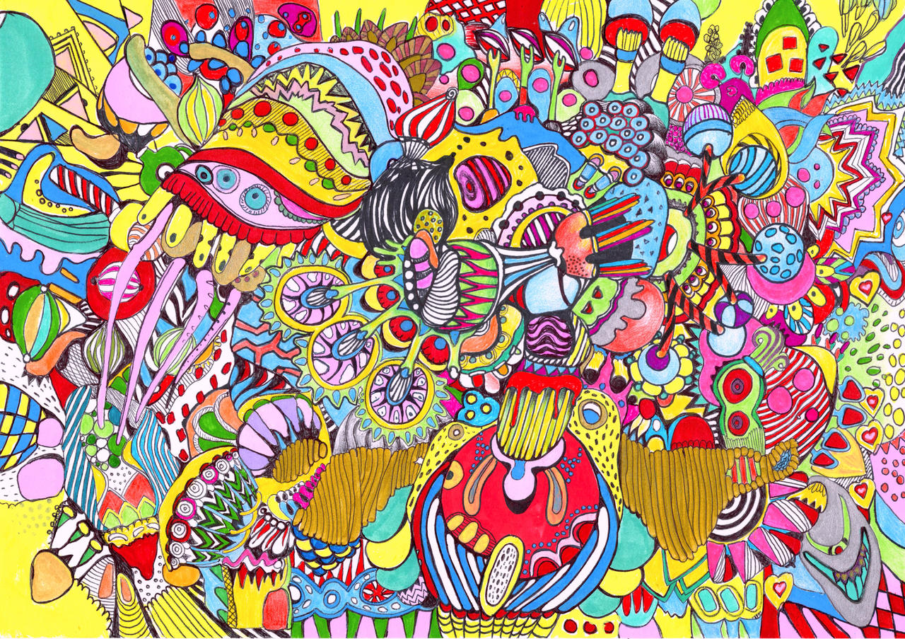 607. Colorful sensations: detailed abstract doodle by