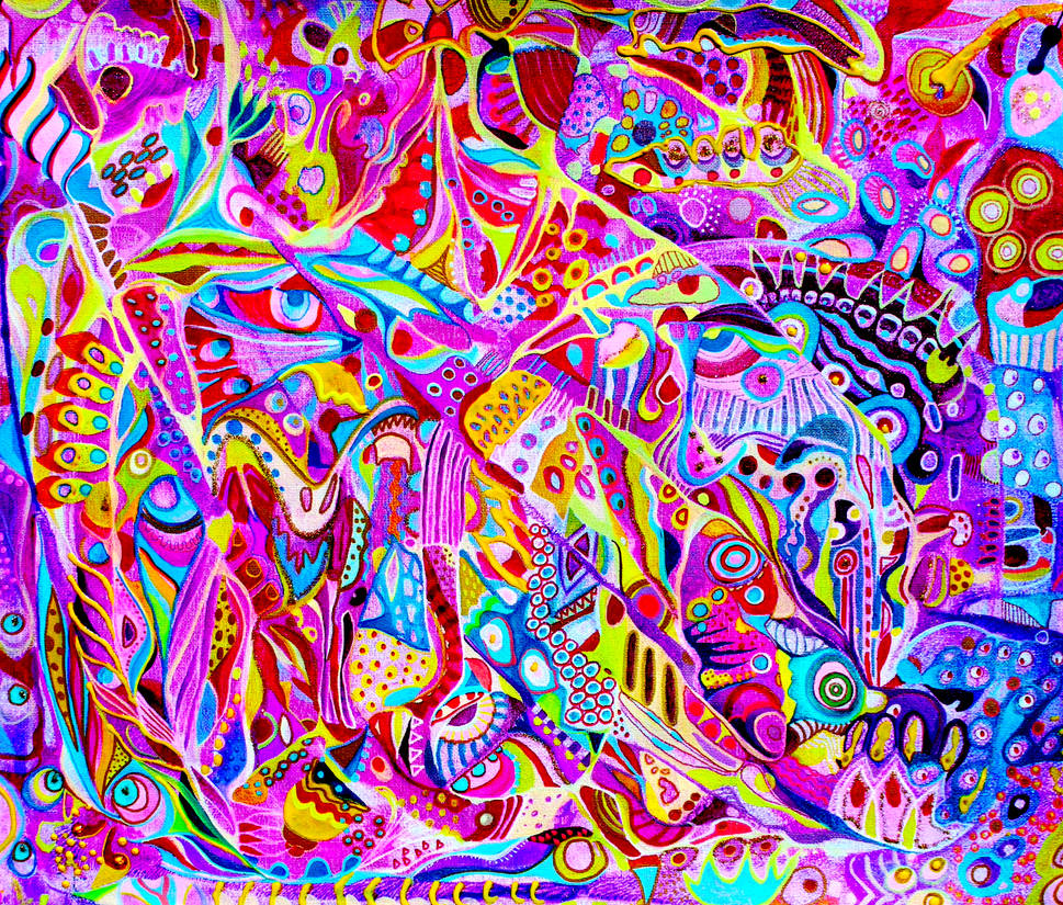 673. Colorful Abstract Mixed Media Art. Vibrant by VeeraZukovaART on ...