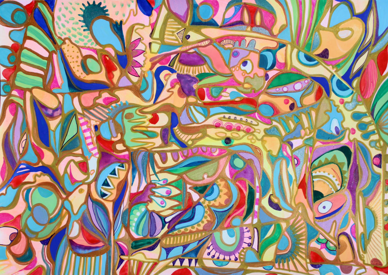 681. Golden Symphony. Vibrant Abstraction. 2024. V