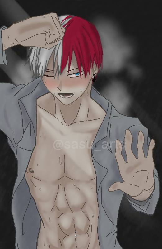 pix Shoto Todoroki Fanart Shirtless shouto todoroki sauna by starfiresnh on