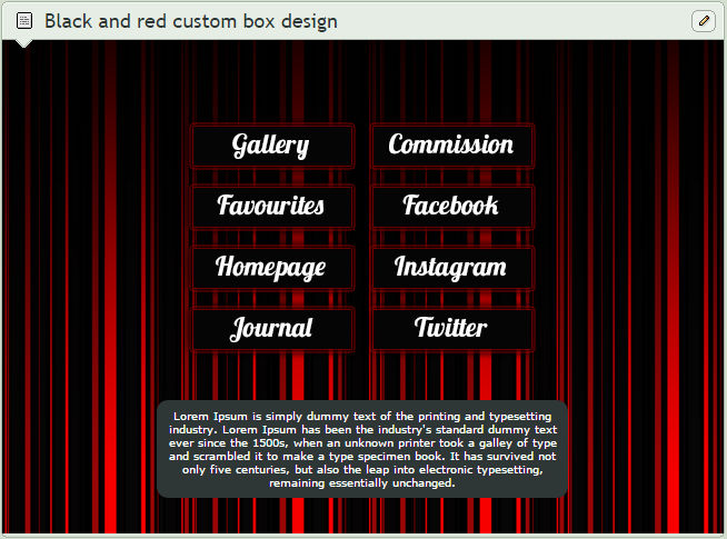 Red and black striped custom box design by TaNa-Jo on DeviantArt
