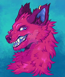 Pink Wolf Portrait Adoptable Open