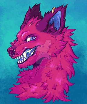 Pink Wolf Portrait Adoptable Open