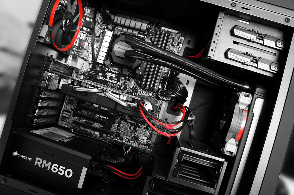 Aerocool DS200 Custom PC Build Red Cabling by haz999