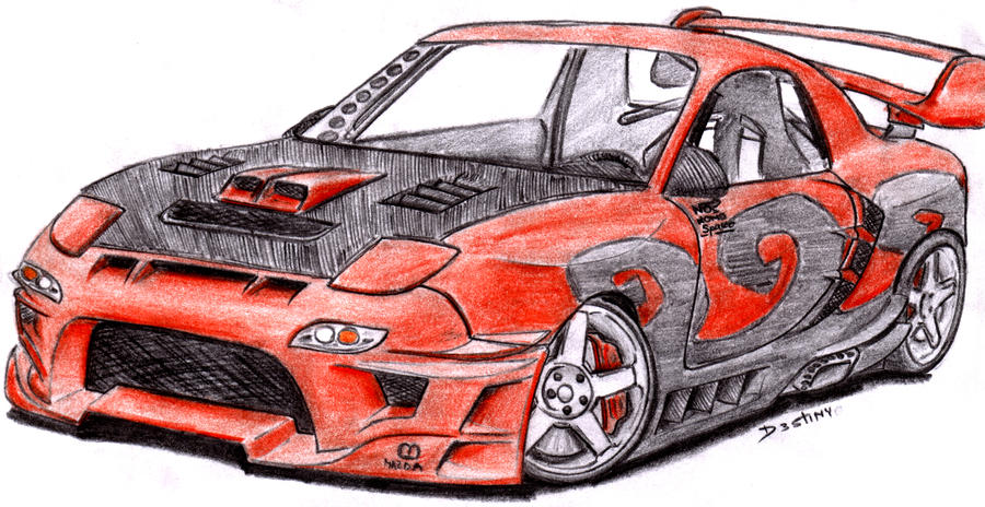 Drag Racing Rx7 Drawing Mazda RX7 by spagi on DeviantArt
