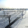 Winter Railroad in Barnaul (Siberia, Russia)