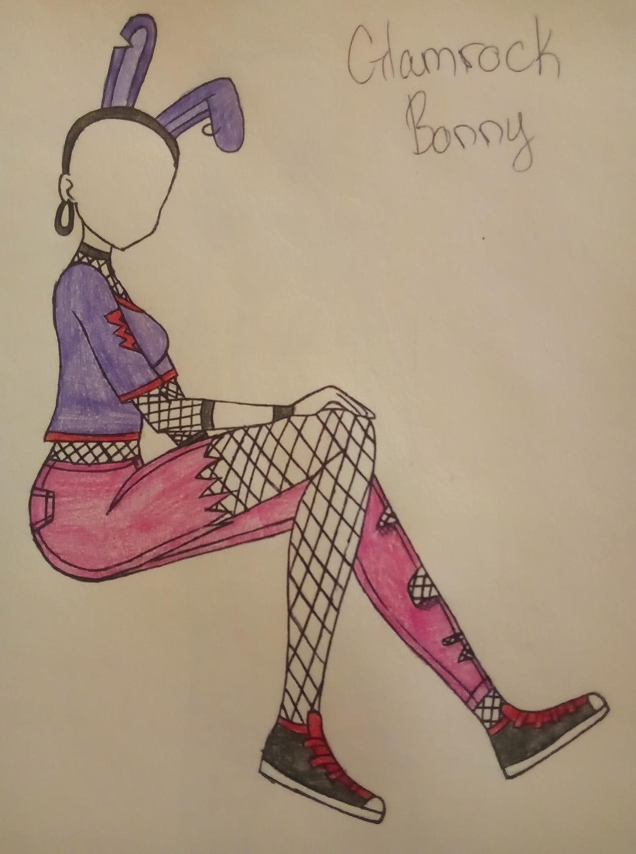 Glam rock Bonnie sketch by ghosty86 on DeviantArt
