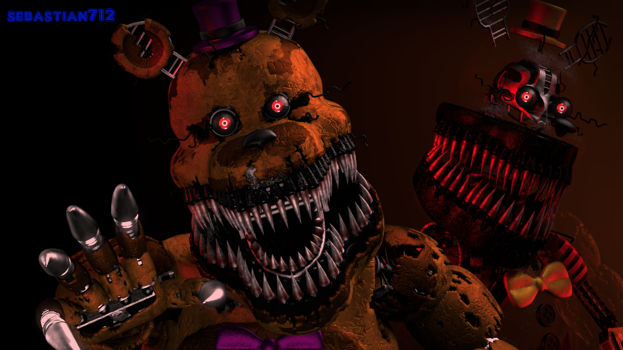 FNAF 4 - Nightmare Fredbear (redraw) by PopAnimals on DeviantArt