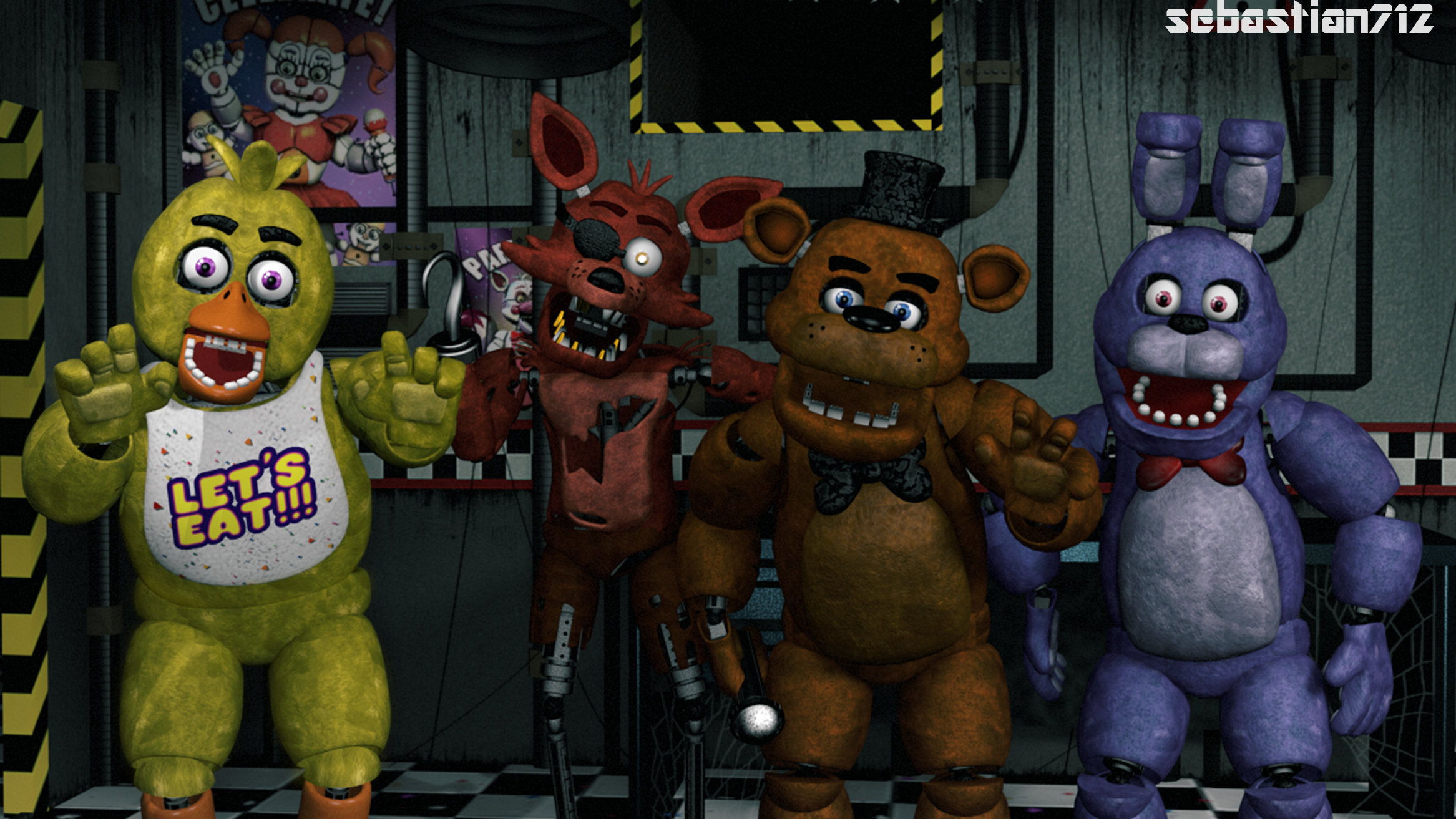 Sfm Ucn Fnaf 1 Animatronics by sebastian712 on DeviantArt