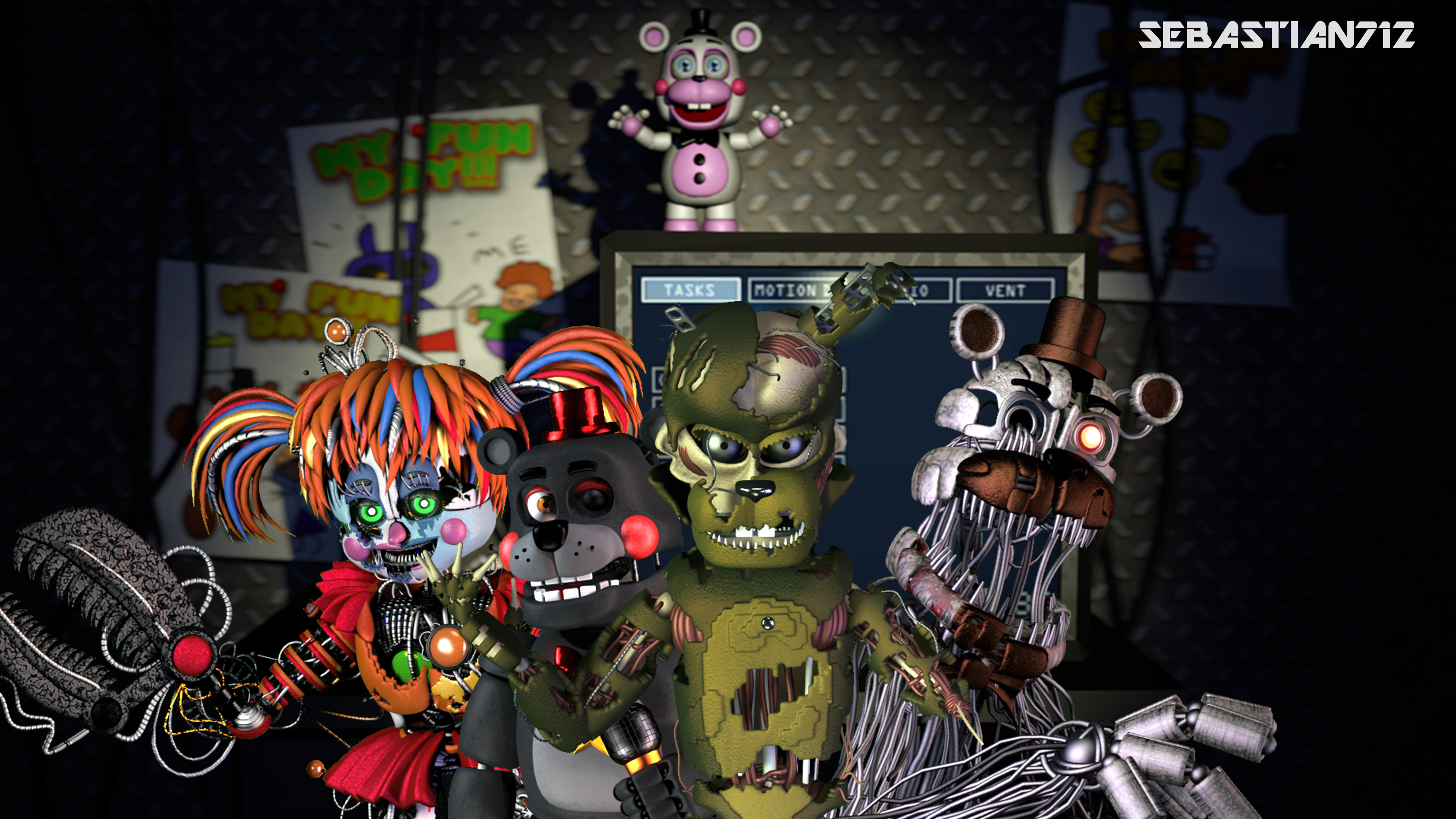 Sfm Ucn Fnaf 1 Animatronics by sebastian712 on DeviantArt