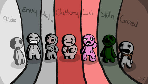 The 7 deadly sins from the binding of isaac