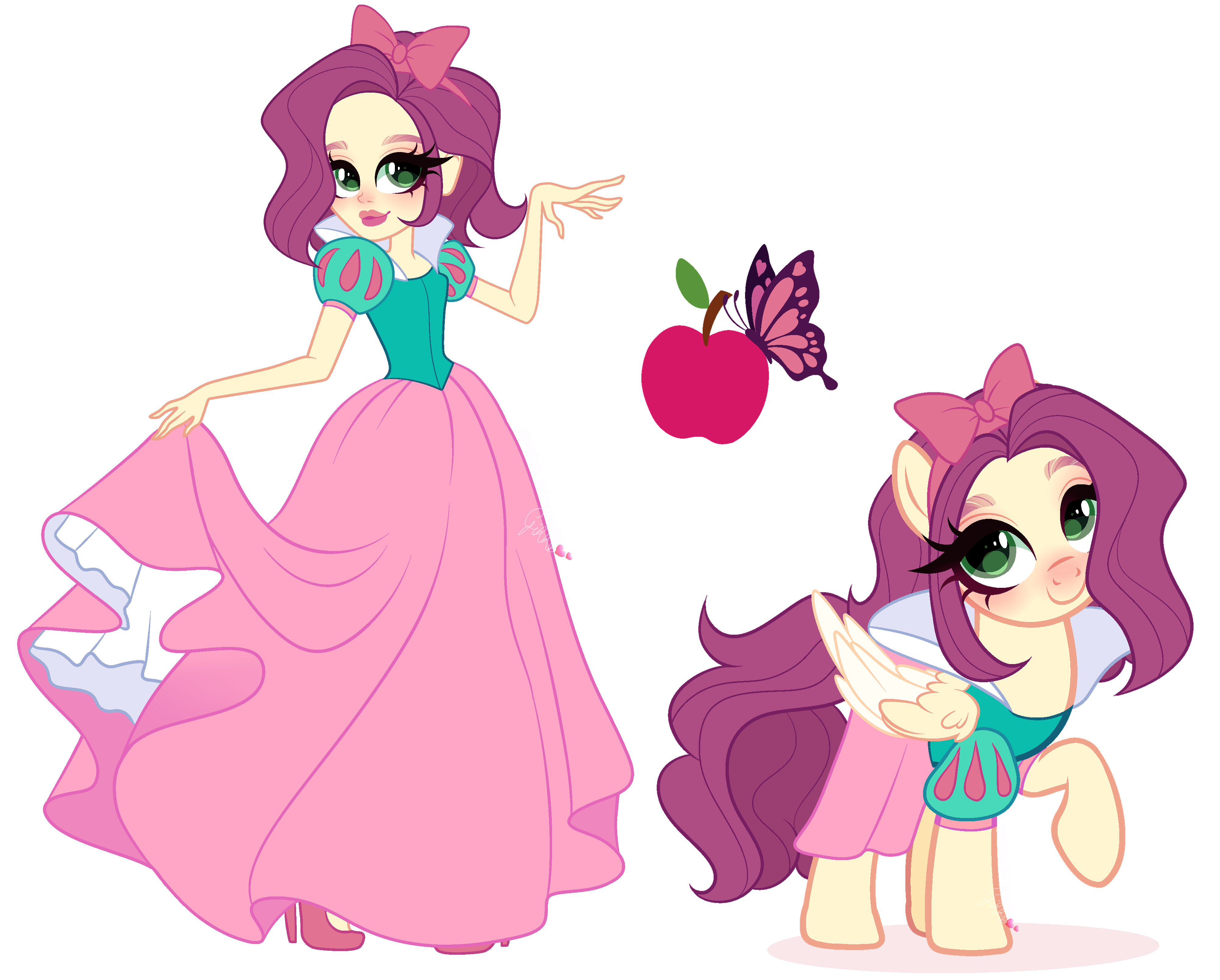 MLP x Disney Princess| Fluttershy x Snow white